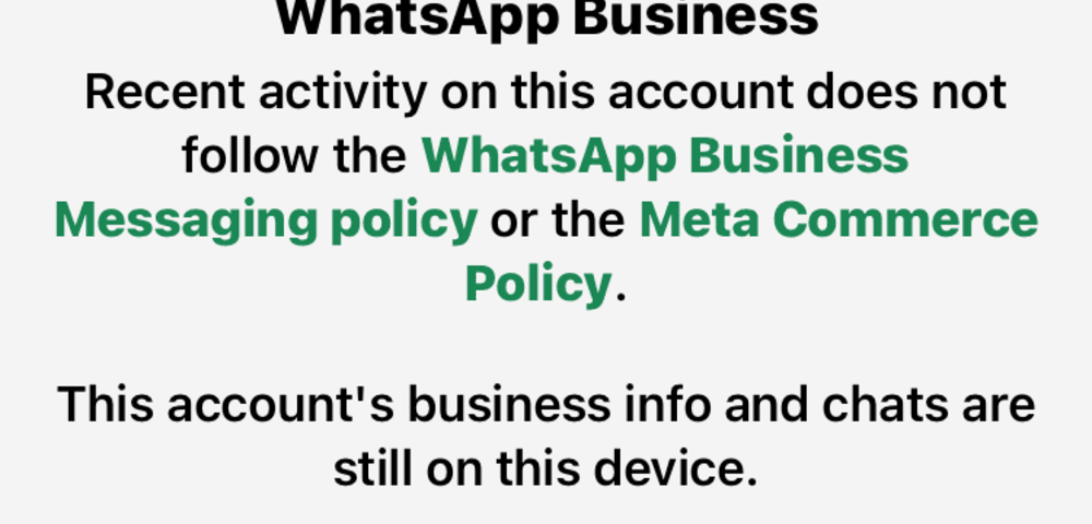 whatsapp blocked the account